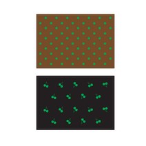 서머스트 실리콘 테이블매트 그린도트 + 그린체리, 브라운, 블랙, 425 x 295 mm