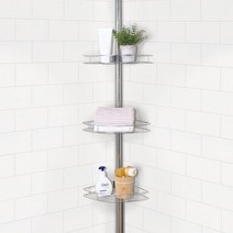 참생활 욕실 스텐코너선반 3단, 혼합 색상, 1개