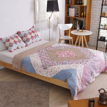 바이데코 사계절 퀼팅 조각 이불 겸 커버, 마름모st