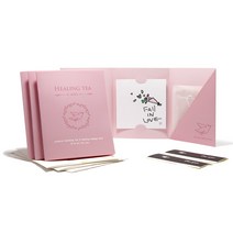 1AM 사랑 힐링 티세트 루비 캐모마일, 3세트, 사랑 카드 패키지 + 티백 + 캘리그라피 미니카드 Love + 편지봉투 + 봉합 스티커