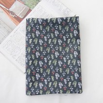 패브릭아트 순면 100% 플라워패턴 원단 DTP 잔잔한 풀잎, 다크카키