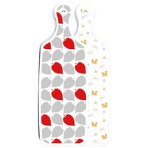 로엠디자인 양면 디자인 서빙 도마 보드 리본, 레드그레이낙엽, 1개