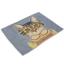 스토어33 다크 고양이 식탁매트, G, 42 x 32 cm