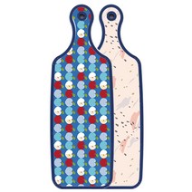로엠디자인 블루 에디션 양면 서빙 도마 보드 패턴자국, 애플벽색, 1개