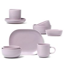 보울보울 레트로라인 2인 홈세트 9개, 라벤더바이올렛, 공기 2p + 대접 2p + 머그컵 320ml x 2p + 오발미니볼 + 디저트볼 + 오발플레이트 M