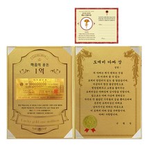 럭키심볼 어버이날 마음의 용돈 황금 1억 감사장 + 24K골드 카네이션 전자파 스티커, 1세트, 도깨비 아빠 상