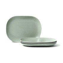 보울보울 레트로라인 오발플레이트 23cm 그린티라떼, 4개입, 단품