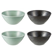 정담 정헌진 국그릇 청자 2p + 흑유 2p, 혼합 색상, 1세트