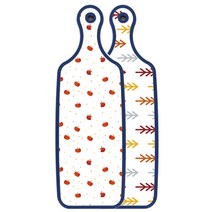 로엠디자인 블루 에디션 서빙 도마 보드 소나무화이트, 다홍사과패턴, 1개