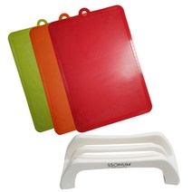 투에이산업 칼라 시트도마 중 그린 + 오렌지 + 레드 + 도마꽂이 4종세트, 1세트, 도마 3p + 도마꽂이