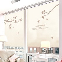 제제데코 무점착 반투명 칼라안개 창문시트지 러브하우스 좌측, 브라운(라이트오렌지)