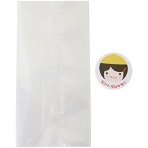 황씨네도시락 투명M봉투 30p + 스티커 노랑모자 걸 30p, 1세트