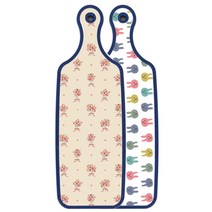 로엠디자인 블루에디션 양면 서빙보드 도마 토끼, 담황색꽃다발, 1개