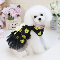 에이프릴16 반려동물 도트도트 리본 드레스 3p, 옐로우