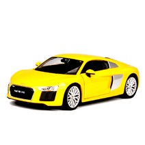 웰리 1/24 아우디 R8 V10 자동차 다이캐스트, 옐로우