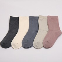 위삭스앤파파맘 아동용 D모노골지 중목 양말 5p 세트