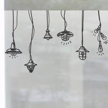 디자인수풀 컬러 안개 창문용 시트지, 빈티지 램프