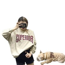 지와이에이펫 S&H SUPERIOR 견주 커플 강아지 옷, 베이지