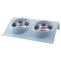 티에프펫 필로티 2구 강아지 고양이 밥그릇 애견식기, 블루, 1개