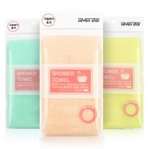세븐스타 무지 샤워타월, 핑크, 그린, 옐로우, 1세트
