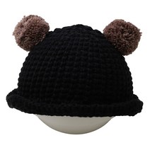 무슈 유아용 양방울 니트 챙모자