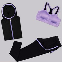 나야스타일 여성용 요가 후드집업 + 브라탑 + 반바지레깅스 60