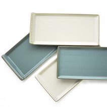 프렐류드 제이드 직사각 플레이트 25cm x 4p, 1세트, 플레이트 아이보리 2p + 에메랄드 2p