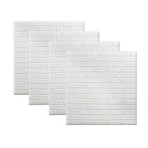 엘트리 더리얼한 쿠션 벽돌 폼브릭 1 x 1m, 화이트, 4개입