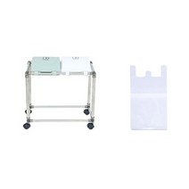 리빙해피 클링 미니 스윙 분리수거함 2칸 + 봉투 100p + 분리수거함 전용스티커, 실버 + 피스타치오 + 화이트, 1세트