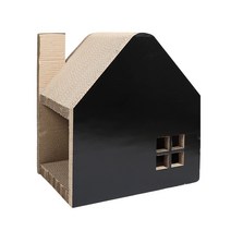 딩동펫 고양이 스크래쳐 하우스형 E타입, 블랙, 1개