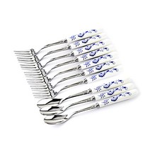 쯔비벨무스터프렌치 도자기 티스푼 티포크 세트, 1세트, 티스푼 3p + 티포크 7p