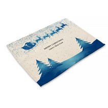 DM 알럽홈 크리스마스 테이블매트, 블루산타7, 42 x 32 cm