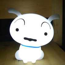짱구 충전식 무선 LED 터치 무드등 흰둥이, 혼합색상