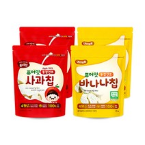 퓨어잇 내이브로 사과칩 12g x 2p + 바나나칩 25g x 2p, 사과맛, 바나나맛, 1세트