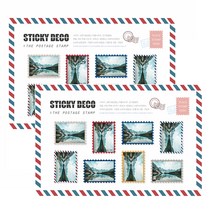 스티키데코 우표 스티커 8p 세트, 089 거울처럼 투명한 강, 2세트