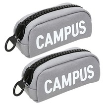 포포팬시 캠퍼스 왕지퍼 필통, 그레이, 2개입