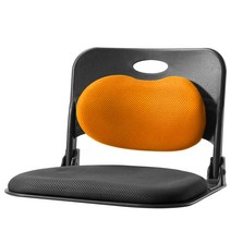 청심의자 폴더백 하트요추 좌식의자 블랙바디 메쉬원단, 투톤오렌지