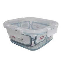 위녹스 칸칸이 나눔찬통 정사각 2칸 나눔 500 화이트, 1개, 단품