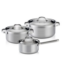 한일스텐레스 샤인 통3중 냄비세트 인덕션 IH, 편수 16cm + 양수 20cm + 양수 24cm
