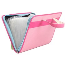 멜팅홈 캔버스 손잡이 파일가방, 핑크, 1개