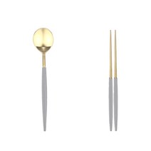 백산 몽블랑 에펠 골드 수저 세트, 그레이, 숟가락 + 젓가락