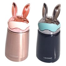 푸코 T24 래빗 파일럿 보온병 300ml x 2p 세트, 블루, 핑크