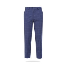필우드 남성용 SS 매직밴드 면혼방 사각체크 골프바지 FW1636