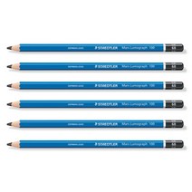 스테들러 마스 루모그라프 연필 6B, 혼합 색상, 6개입