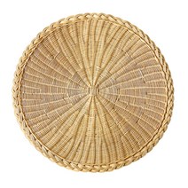 마켓피오 라운드 밀짚 식탁매트 코스터 1p, 혼합 색상, 25cm