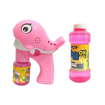 애들랜드 프리미엄 고래 버블건 + 방울액 500ml, 핑크