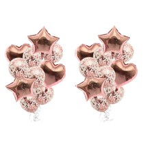 윰스 하트스타 파티 호일풍선장식세트, 핑크골드글리터, 2세트