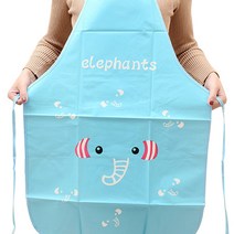 마켓피오 주방 일회용 PVC 방수 캐릭터 앞치마, 코끼리, 10개입