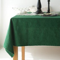바이지미 루시 린넨 테이블보, 그린, 4인(170 x 110 cm)