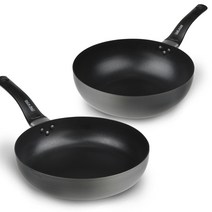 쿡앤쿡 하드앤롱 아노다이징 프라이팬 2종세트, 혼합색상, 프라이팬 26cm + 궁중팬 26cm